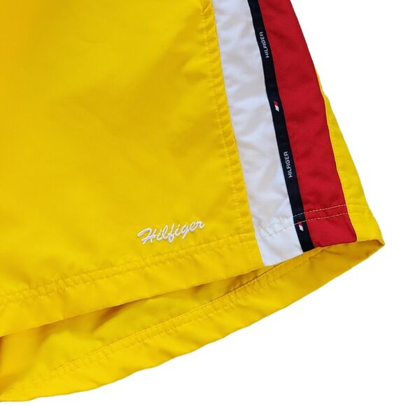 Vtg Tommy Hilfiger Trunks Swim Shorts XXL 2XL Yellow Mesh Lining Drawstring 2001 - Picture 4 of 8